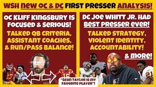 🤩New WSH OC amp DC Presser ANALYSIS TOP QUOTES Kingsbury Talks QB Criteria amp Joe Whitt Jr KILLED IT [upl. by Hamimej]