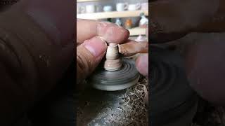 Fingertip micropottery creation small gourd vase making process clay pottery clayflowerpots [upl. by Esined]