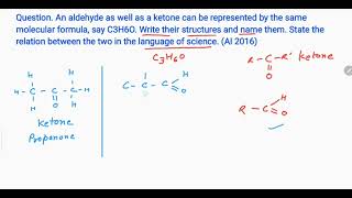 Question An aldehyde as well as a ketone can be represented by the same molecular pyqs cbse [upl. by Jeannie]