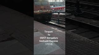 Tirupati to SMVT Bengaluru seshadri Express17210 🚂 part 18 11 stop 🛑 white field indrailways [upl. by Sorips851]