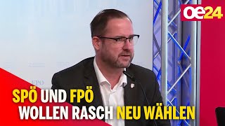 Vor Nationalrat SPÖ und FPÖ wollen rasch neu wählen [upl. by Prochora]