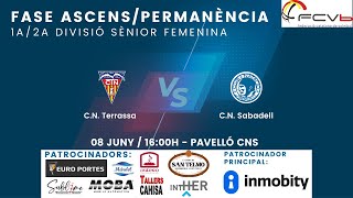 Fase ascenspermanència 1a div fem jsènior CN Terrassa  CN Sabadell [upl. by Akimahc894]