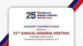 IndiaMART InterMESH Ltd AGM 2024  Indiamart Annual General Meeting FY 2324 [upl. by Eanel]