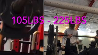 105Lbs  225Lbs Bench press transformation  15 years [upl. by Ardnaeed]