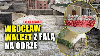 Wrocław Fala wezbraniowa na Odrze dotarła do miasta [upl. by Haliek]