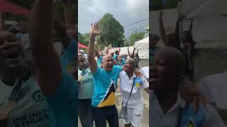 Watch Party in Julien Alfreds hometown as she takes 100m Gold for Saint Lucia [upl. by Iney]