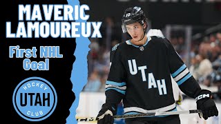 Maveric Lamoureux 10 Utah Hockey Club first NHL goal Oct 30 2024 [upl. by Ybor]