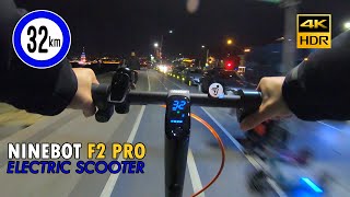 Segway Ninebot F2 Pro Electric Scooter  Istanbul Short Night Ride Environment Sound Only 4K [upl. by Ahsyas]