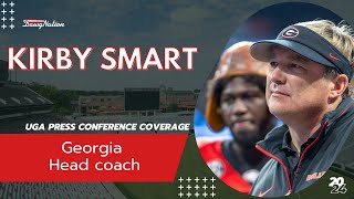 Kirby Smart gets testy with reporter over Trevor Etienne status  Georgia football [upl. by Anilatsyrc]