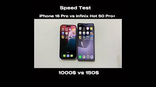 iPhone 16 Pro vs Infinix Hot 50 Pro  Speed test [upl. by Gay780]