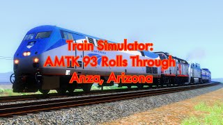 4K Train Simulator AMTK 93 Rolls Through Anza Arizona [upl. by Euqinu]