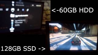 PS3 60GB HDD vs 128GB SSD GTA 4 loading [upl. by Atsahs]