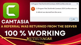 Fix  A Referral Was Returned From The Server  Windows 11 10  8  2024 camtasia screenrecorder [upl. by Aciras]