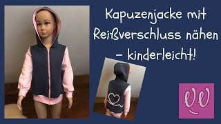 Kapuzenjacke mit Reißverschluss  kinderleicht [upl. by Nerissa18]