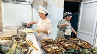 BESHBARMAK Cooked in the HORSE STOMACH Traditional Kazakh Food in Uzbekistan Kazakh Cuisine [upl. by Dniren]