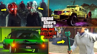 ALL LIMITED TIME HALLOWEEN ITEMS IN GTA ONLINE Halloween Update Vehicles Masks amp MORE [upl. by Dorolice]