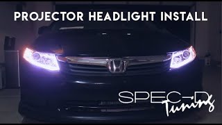 2012 Honda Civic gets Spec D Projector Headlights [upl. by Anuala]