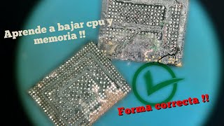 Como hacer reballing CPU y MEMORIA de manera facil paso a paso🤔 [upl. by Sydelle]