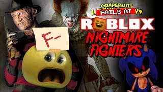 Grapfruit FAILS at  Roblox NIGHTMARE FIGHTERS [upl. by Kass791]