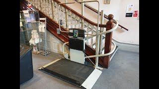 Garaventa Artira Inclined Platform Lift Wheelchair Lift on a curved Staircase [upl. by Nnaeerb]