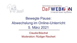 Bewegte Pause Abwechslung im OnlineUnterricht  online [upl. by Ailices]