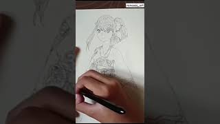 Fujiwara Yuuri  Wear a kimono drawing art demonslayer animegirl shorts [upl. by Jehial566]