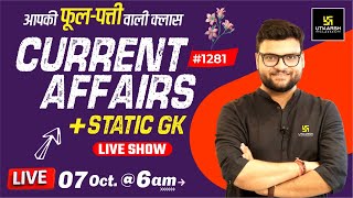 07 October 2023 Current Affairs  Daily Current Affairs 1281 Important Quest  Kumar Gaurav Sir [upl. by Lanrev]