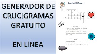 Generador de Crucigramas en línea sin descargas [upl. by Albright]