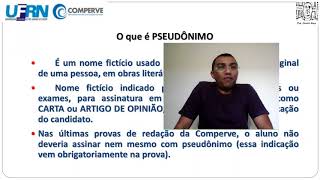 Prof Cassildo Souza  Concurso UFRN 2018  Como assinar a redação PSEUDÔNIMO [upl. by Eesdnyl983]