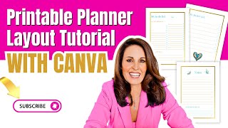 Create Printable Planner Layouts That Sell Using Canva [upl. by Ybbor750]