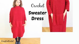 Crochet Sweater Dress [upl. by Enelahs]