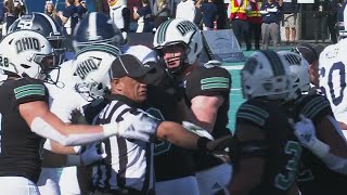 Ohio player EJECTED for contact with official in large scuffle vs Georgia Southern  ESPN College F [upl. by Swenson]