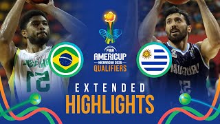 Brazil 🇧🇷 vs Uruguay 🇺🇾  Extended Highlights  FIBA AmeriCup 2025 Qualifiers 2025 [upl. by Silrak]