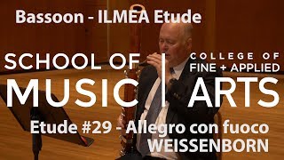 Professor Tim McGovern ILMEA Bassoon  Etude 29  Allegro con fuoco Meas 137  WEISSENBORN [upl. by Esiuolyram]