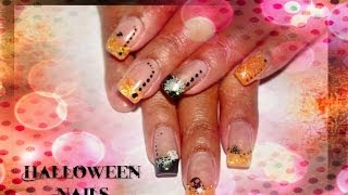 My Glittered Acrylic Halloween Nails [upl. by Auqined653]