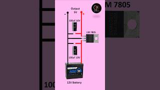 12V to 5V DC Converter Circuit  Voltage Regulator 7805 shorts electronic diy [upl. by Edahc864]