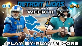 Detroit Lions vs Jacksonville Jaguars Week 11 Live Stream  Play by Play amp Score [upl. by Idnod]