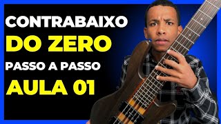 Aula de Contrabaixo Iniciante Nivel ZERO Passo a Passo  Aula 01 [upl. by Wenn]