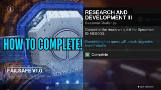 DESTINY 2 Specimen ID NES003 BUG  How to Complete Guide [upl. by Ahse]