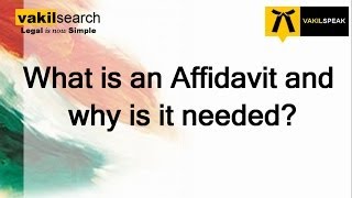 What is an Affidavit and why is it needed [upl. by Sharyl]