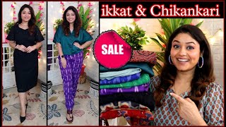 Summer looks ikkat amp Chikankari kurti amp dress in cotton Ajio Haul  Online Shopping  Vaishali [upl. by Sices]