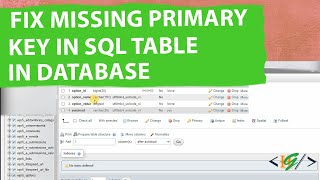 How to Fix Missing Primary Key in SQL Table in Database  PhpMyAdmin  WordPress [upl. by Yulma]