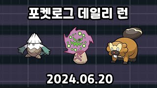 포켓로그 데일리런 20240620 화강돌 눈쓰개 비버통 [upl. by Nolad371]