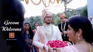 Surprise Welcome for Groom  Damadji Angana Hai Padhare  AnVi [upl. by Kcinnay]