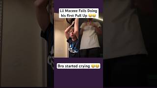 Lil Maceee falls doing his first Pull Upp 😂😂 he started crying [upl. by Ode]