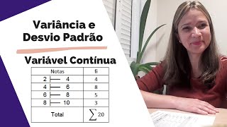 AULA 12  Variância e Desvio Padrão Variável Contínua  Estatística [upl. by Zacks]