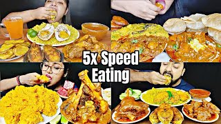 ASMREating Spicy🔥🔥🔥Mutton Curry With Khichdi Fish Fried dum aloo Puri amp Salad Indian food Mukbang [upl. by Edrock]