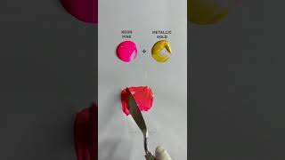 Neon pink  Gold Color Mixing shorts colormixing paintmixing [upl. by Nivar]