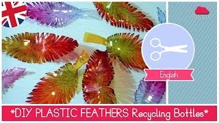 Recycling plastic bottles to make FEATHERS DIY Ideas by Fantasvale [upl. by Ellenaj]