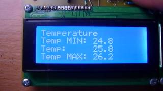 LCD Menürendszer 16f877A DS1307 DS18b20 ADC PWM [upl. by Donohue]